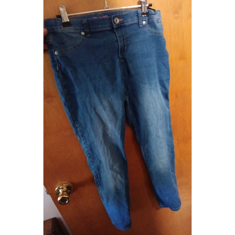 Childrens Place Jeggings Jeans Girls Size 14 Blue Denim Stretch Adjustable Waist